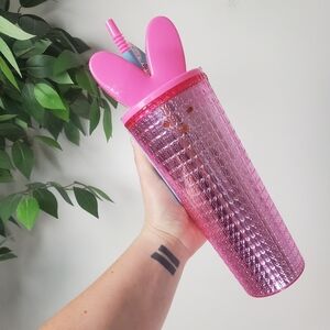 Pink Peeps Easter Bunny Tumbler 24.5oz with Bunny Ear Lid NEW